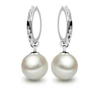 Orecchini carini, orecchini a perno da donna con perle bianche pendenti di forma rotonda per zia festa della mamma gioielli moderni, 28x12MM, base placcata oro rosa, Perla