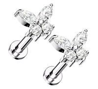 Orecchini cartilagine - Coppia di fascia per orecchio in titanio in titanio, elemento accessorio per cartilagine uditiva chic | Set di ornamento per corpo da donna, pezzo di compatibile con il