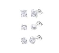 Orecchini Celesta set 3 pezzi argento sterling 925 zirconi lucidati