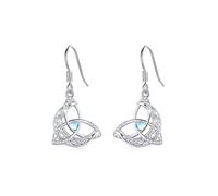 Orecchini celtici, orecchini con pietra di luna per donna Orecchini con luna celtica irlandese in argento sterling 925 Gioielli con orecchini pendenti con nodo celtico