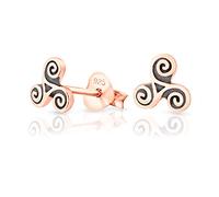 Orecchini Celtici Triskele - Orecchini Donna Argento 925 Placcati Oro Rosa 18K - Orecchini a Lobo Donna - Orecchini Oro Placcato - - Diametro 6 mm