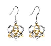 Orecchini Celtics in argento sterling nodo celtico irlandese orecchini pendenti orecchini cuore amore gioielli regali di Natale per donne ragazze, Argento sterling