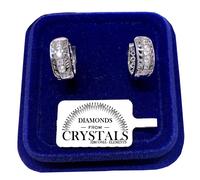 Orecchini Cerchi 15mm pl. oro Bianco 18K con Cristalli Zirconi Cerchio SW2/10