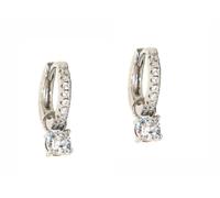 orecchini cerchi argento 925 piccoli ciondolo punto luce estraibile doppio uso