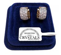 Orecchini Cerchi Diana 14mm donna pl oro giallo 18K con cristalli Zirconi S/21
