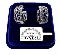 Orecchini Cerchi Grandi Cuore Mesh 19/8 mm pl. oro Bianco 18K Donna 4/16