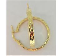 ORECCHINI CERCHIETTO DIAMANTATO UOMO DONNA ORO GIALLO 750 18K BOUCLE OREILLES OR