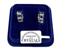 Orecchini Cerchio 14mm Nero Donna pl.Oro Bianco 18K con Cristalli Zirconi 06/2