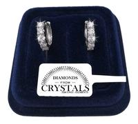 Orecchini Cerchio 16mm /5mm Donna pl.Oro Bianco 18K con Cristalli Zirconi 06/6