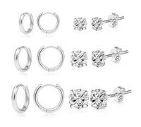 orecchini cerchio argento 925, orecchini punto luce, earrings, orecchini cerchi, creolen silber, Mini orecchini cartilaginei ipoallergenici Small Huggy Hoop Huggie per donna