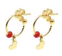 Orecchini Cerchio con Pendente Quadrifoglio / Cuore / Stella in Argento Dorato