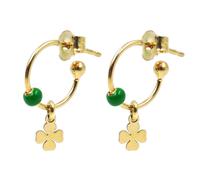 Orecchini Cerchio con Pendente Quadrifoglio / Cuore / Stella in Argento Dorato