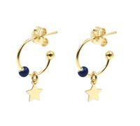 Orecchini Cerchio con Pendente Quadrifoglio / Cuore / Stella in Argento Dorato
