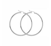 Orecchini cerchio da donna forma classica e semplice. Set Orecchini da acciaio chirurgico con finitura in argento sterling o oro 18 carati ideali per regalo... Gioielli donna (Argento placcato, 20mm)