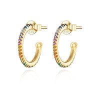 Orecchini cerchio da donna in argento 925 circondati da zirconi in 8 colori. Set Orecchini da donna cerchio con finitura in argento sterling o oro 18 carati ideali per regalo... Gioielli