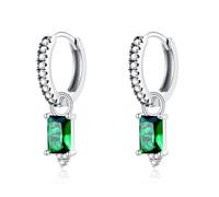 Orecchini cerchio da donna in argento 925 circondati da zirconi lucidi. Set Orecchini da donna cerchio con finitura in argento sterling o oro 18 carati ideali per regalo... (Argento placcato)