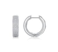 Orecchini Cerchio Donna, Donna Orecchini a cerchio Con incastonata una moissanite da 0,84 carati. in Oro bianco 18 carati