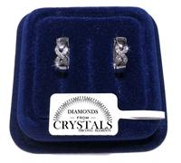 Orecchini Cerchio infinito donna pl. oro Bianco 18K con cristalli Zirconi SW24