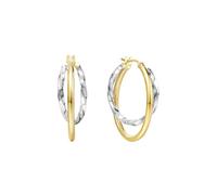 Orecchini Cerchio, Oro Giallo e Oro Bianco 18K Orecchini a cerchio geometrici e rotondi bicolore