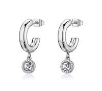 Orecchini Cerchio Pendenti Donna Sagapo Acciaio Cerchietto Cuore o Cristallo