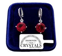 Orecchini Cerchio Punto Luce Donna pl. oro Bianco 18K con Cristalli Zirconi RS