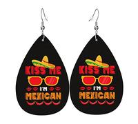 Orecchini Cinco De Mayo Of Taco Pattern per donne Ragazze in pelle gioielli leggeri orecchini pendenti a goccia