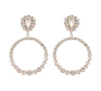 Orecchini circolari a diamante d’argento, con incavi esagerati geometrici circolari drenati a diamante, di lusso leggero e di nicchia, con un fascino elegante e sofisticato