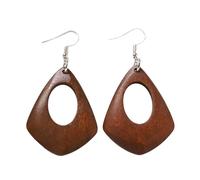 Orecchini classici in legno da donna geometrici lunghi stili per aggiungere un fascino vintage all'autunno e all'inverno Ensemble geometrici orecchini lunghi, Misura unica, come descritto, come