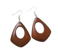 Orecchini classici in legno da donna, stile geometrico, lunghi, per aggiungere un fascino vintage a gruppi autunnali e invernali, accessori alla moda retrò, Misura unica, come descritto, come