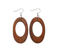 Orecchini classici in legno da donna, stile geometrico, lunghi, per aggiungere un fascino vintage all'autunno e all'inverno, gioielli retrò, Misura unica, come descritto, come descritto