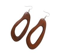 Orecchini classici in legno da donna, stile geometrico, lunghi, per aggiungere un fascino vintage all'autunno e all'inverno, gioielli retrò, Misura unica, come descritto, come descritto