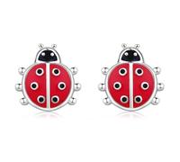 Orecchini coccinella per ragazze Orecchini a bottone ipoallergenici in argento sterling 925. Simpatici gioielli con coccinella, regali per ragazze e figlie adolescenti