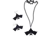 Orecchini Collana Pipistrello rovesciato Elfo succhiasangue Orecchini Notte Pipistrelli Pendenti Set Molto Pratico e Popolare