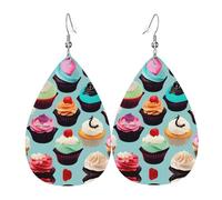 Orecchini colorati a goccia in pelle stampata, alla moda, accessorio per feste e feste