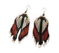 Orecchini colorati con perline floreali nappe pendenti per orecchie leggeri gioielli fatti a mano donne ragazze vintage orecchini con perline di vetro per le donne, Misura unica, come descritto, come