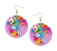 Orecchini colorati in pelle alla moda per le donne pendenti 1 paio di orecchini piercing leggeri stampati gioielli regali per donne ragazze