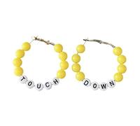 Orecchini colorati per il giorno del gioco di calcio Touch down con perline grandi orecchini a cerchio gioielli sportivi per fan della squadra, Acrilico, Nessuna pietra preziosa