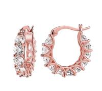 Orecchini compatibili con Fare Set Argento 925 Orecchini a forma di U Sottile Argento Orecchini a cerchio, Taglia unica, Rame, Nessuna pietra preziosa