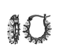 Orecchini compatibili con Fare Set Argento 925 Orecchini a forma di U Sottile Argento Orecchini a cerchio, Taglia unica, Rame, Nessuna pietra preziosa