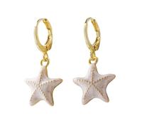 Orecchini con ciondolo a forma di chiodo in rame, adatti per gli amanti della moda, fatti a mano con stelle marine, Taglia unica, come descritto