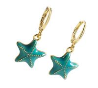 Orecchini con ciondolo a forma di chiodo in rame, adatti per gli amanti della moda, fatti a mano con stelle marine, Taglia unica, come descritto