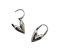 Orecchini con ciondolo a forma di cuore, alla moda, in acciaio inox, adatti per occasioni formali e informali da donna, One Size, come descritto, come descritto