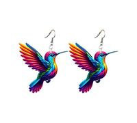 Orecchini con ciondolo a forma di uccellino 2D, in acrilico, alla moda, accessorio perfetto per l'uso quotidiano e look casual, Misura unica, Acrilico, Nessuna pietra preziosa