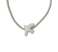 Orecchini con colombe bianche della pace in stile retrò Orecchini con collana colombe bianche contemporanee con ramo per un abbigliamento alla Speranze e pendente della pace