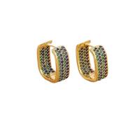 Orecchini con diamante pieno di zircone verde blu per le donne, accessori di gioielli alla moda ed eleganti, regalo di compleanno di San Valentino per la festa della mamma