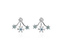 Orecchini con diamanti con fiocco di neve blu Regalo da donna romantico e sognante per tutti i giorni