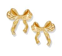 Orecchini con fiocco da donna in oro argento orecchini a fiocco minimalisti per le donne semplici orecchini a perno con fiocco per ragazze adolescenti regali roba alla moda, Metallo, Non pietra