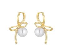 Orecchini con fiocco di perle in oro orecchini a perno con fiocco di perle orecchini a perno con fiocco di perle orecchini dichiarazione gioielli per le donne, Zinco, Nessuna pietra preziosa