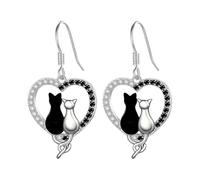 Orecchini con foglia di fiocco di neve Cat Hummingbird Sea Turtle Owl Earrings For Women Irish Leverback Drop Four minimalista Orecchini a cerchio, Taglia unica, lega di zinco, Nessuna pietra preziosa