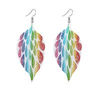 Orecchini con gancio a foglia cava colorata retrò Orecchini etnici con gioielli per feste da donna - La scelta migliore colorataaffascinante e alla moda.